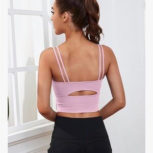 Amazon Essentials Light Pink Double Strap Sports Bra